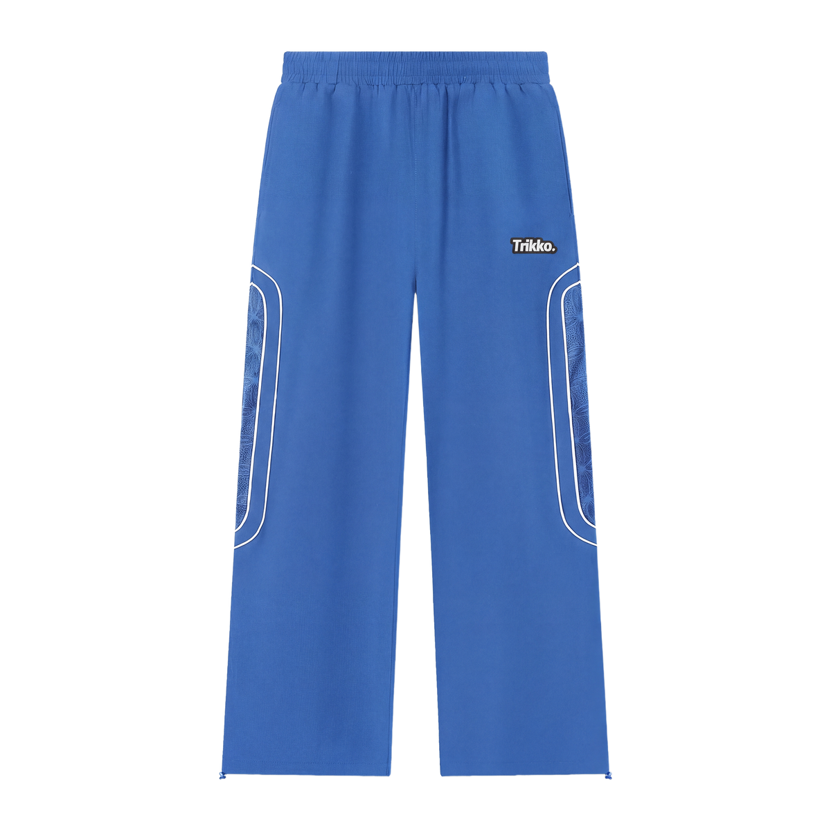 Cobalt blue Arabic waterproof shell pants, front