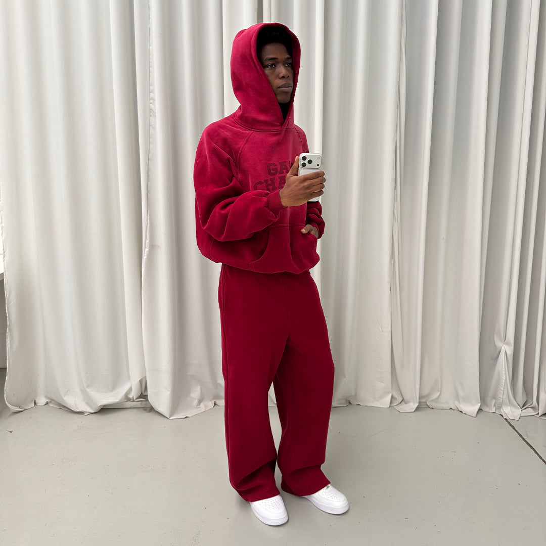 GC WASHED HOODIE [BURGUNDY]