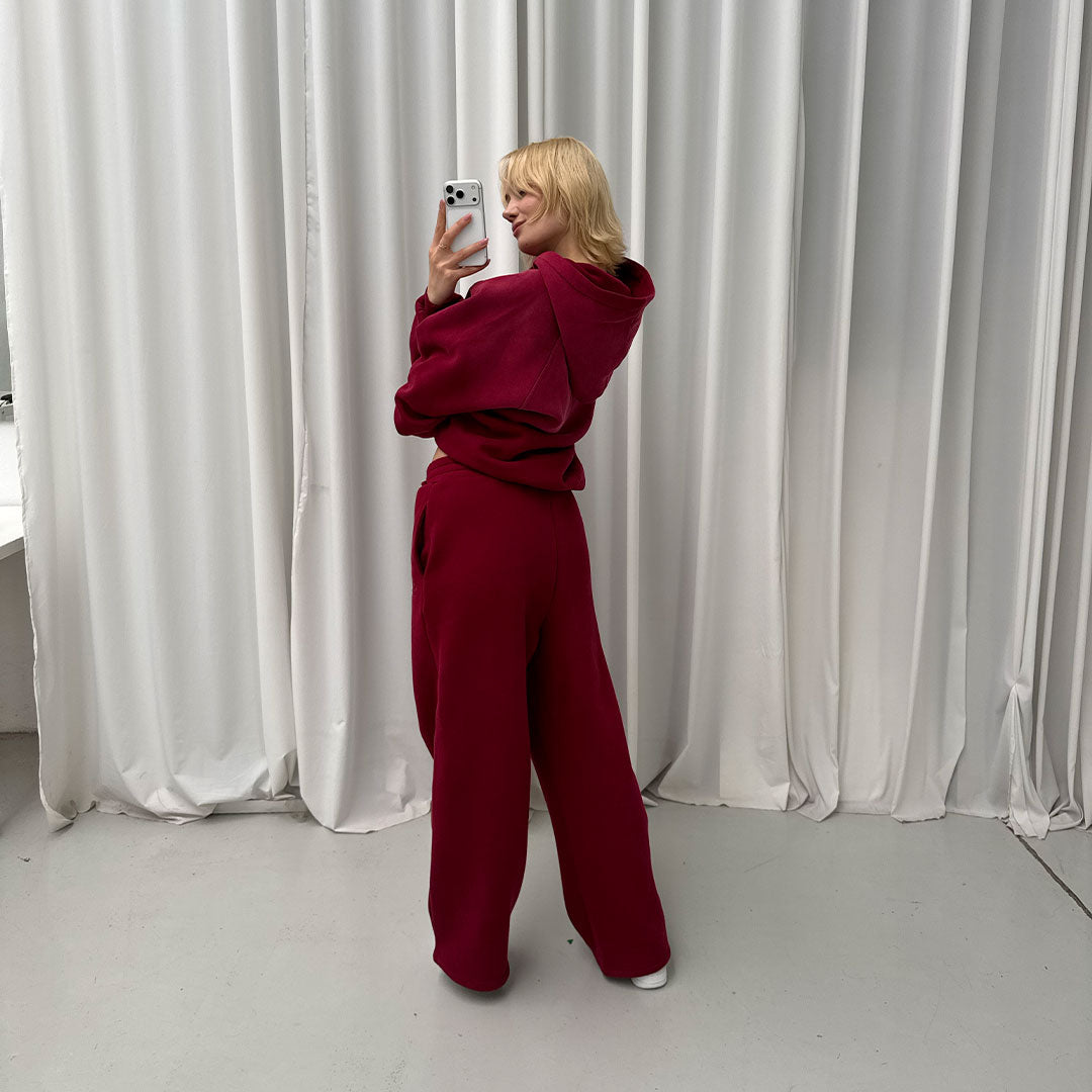 GC WASHED HOODIE [BURGUNDY]