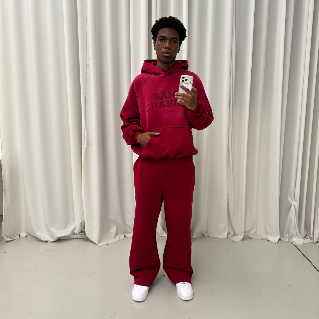 GC WASHED HOODIE [BURGUNDY]