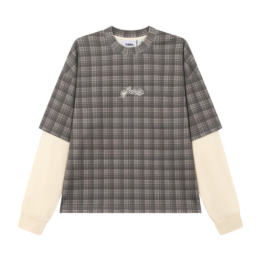 ASH PLAID 2 LAYER LS