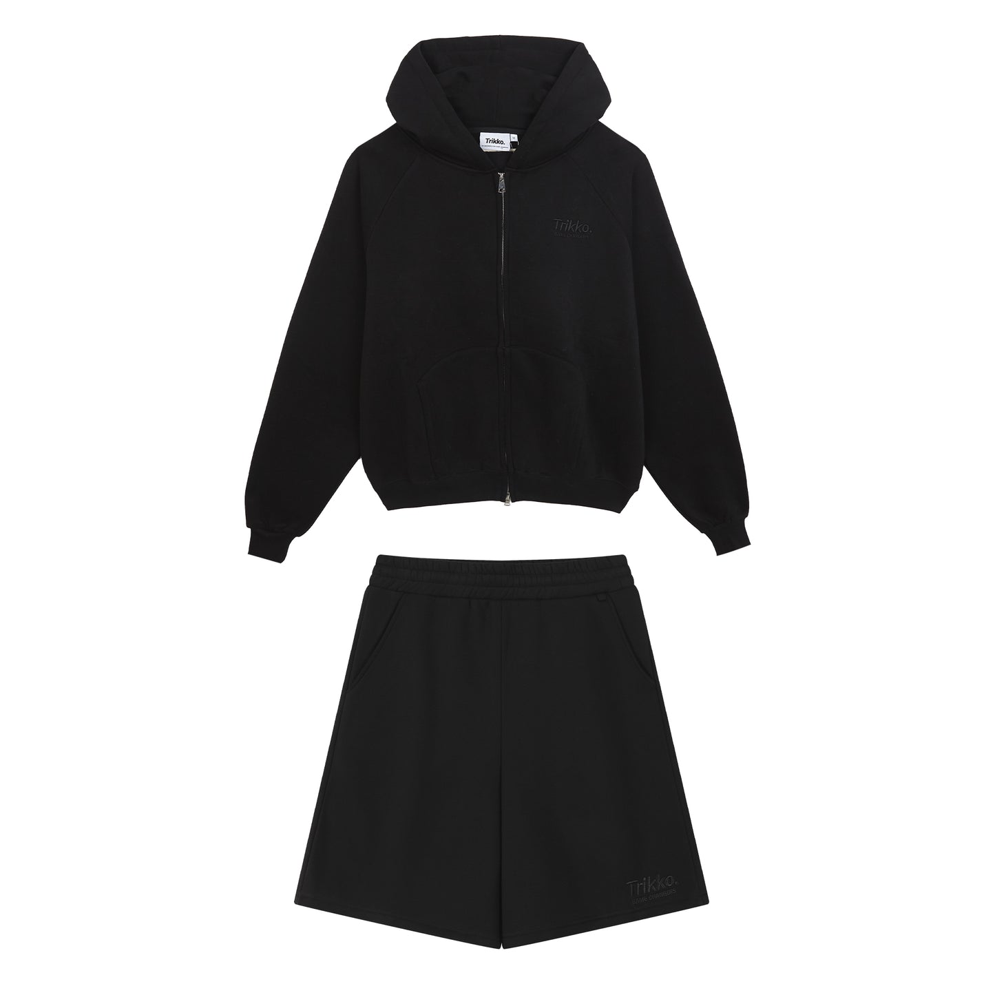 BLACK SET [ZIP JACKET+SHORTS]