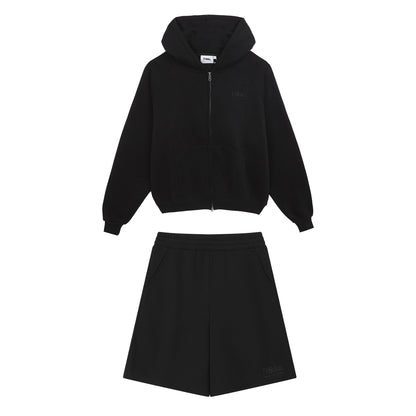 BLACK SET [ZIP JACKET+SHORTS]